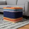 18" Multicolored Polyester Blend Ottoman