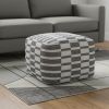 18" Gray 100% Cotton Ottoman