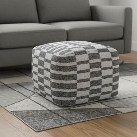18" Gray 100% Cotton Ottoman