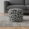 18" Black Cotton Blend Ottoman