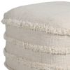 18" Cream 100% Cotton Ottoman