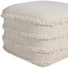 18" Cream 100% Cotton Ottoman