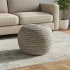 20" Gray Jute Ottoman