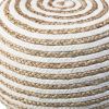 20" White Jute Ottoman