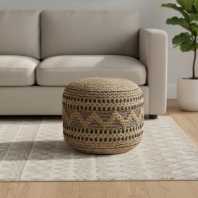 18" x 18" x 14" " Tan Pouff