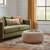 20" Tan Jute Ottoman