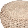 20" Tan Jute Ottoman