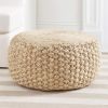 20" Tan Jute Ottoman