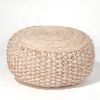 20" Tan Jute Ottoman