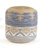 18" Blue Jute Ottoman