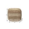 18" Tan Jute Ottoman