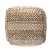 18" Tan Jute Ottoman