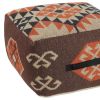 18" Brown Cotton Blend Ottoman