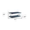 51" Black And Silver Stainless Steel Coffee Table With Shelf