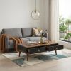 47" Brown Solid Wood Coffee Table With Two Drawers