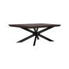 55" Brown And Black Solid Wood And Metal Coffee Table