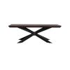 55" Brown And Black Solid Wood And Metal Coffee Table