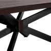 55" Brown And Black Solid Wood And Metal Coffee Table