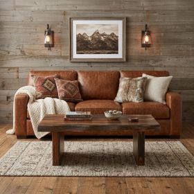51" Dark Brown Solid Wood Coffee Table