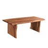 51" Brown Solid Wood Coffee Table