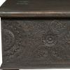 49" Black Solid Wood Distressed Lift Top Coffee Table