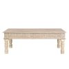 51" White Solid Wood Distressed Coffee Table