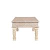 51" White Solid Wood Distressed Coffee Table
