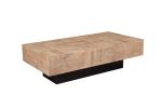 59" Brown And Black Solid Wood Coffee Table