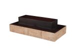 59" Brown And Black Solid Wood Coffee Table