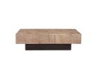 59" Brown And Black Solid Wood Coffee Table