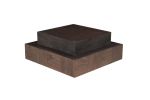 40" Dark Brown And Black Solid Wood Square Coffee Table