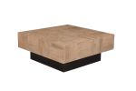 40" Brown And Black Solid Wood Square Coffee Table