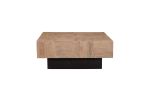40" Brown And Black Solid Wood Square Coffee Table