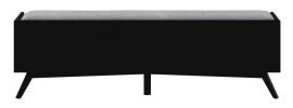 59" Gray and Black Upholstered Polyester Blend Bench with Drawers