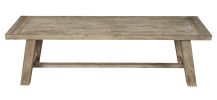 60" Natural And Brown Distressed Solid Wood Dining bench