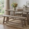 60" Natural And Brown Distressed Solid Wood Dining bench
