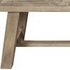 60" Natural And Brown Distressed Solid Wood Dining bench