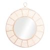 37" Natural Round Framed Accent Mirror