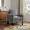 32" Gray And Black Upholstered Arm Chair