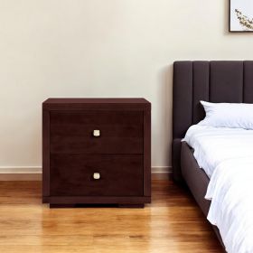 19" Espresso Two Drawer Nightstand
