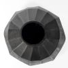 11" Dark Gray Geometric Organic Stripe Round Aluminum Table Vase