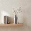 10" Silver Abstract Cylinder Cone Table Vase
