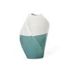 12" Green and Ivory Ombre Ceramic Table Vase
