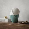 12" Green and Ivory Ombre Ceramic Table Vase