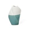 12" Green and Ivory Ombre Ceramic Table Vase