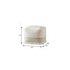 18" Cream Cotton Striped Pouf Ottoman