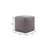 18" Gray Chenille Cube Pouf Ottoman