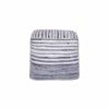 18" Blue Cotton Cube Striped Pouf Ottoman