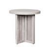 22" Natural Solid Wood And Rattan Round End Table
