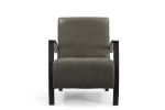 26" Green And Black Top Grain Leather Arm Chair